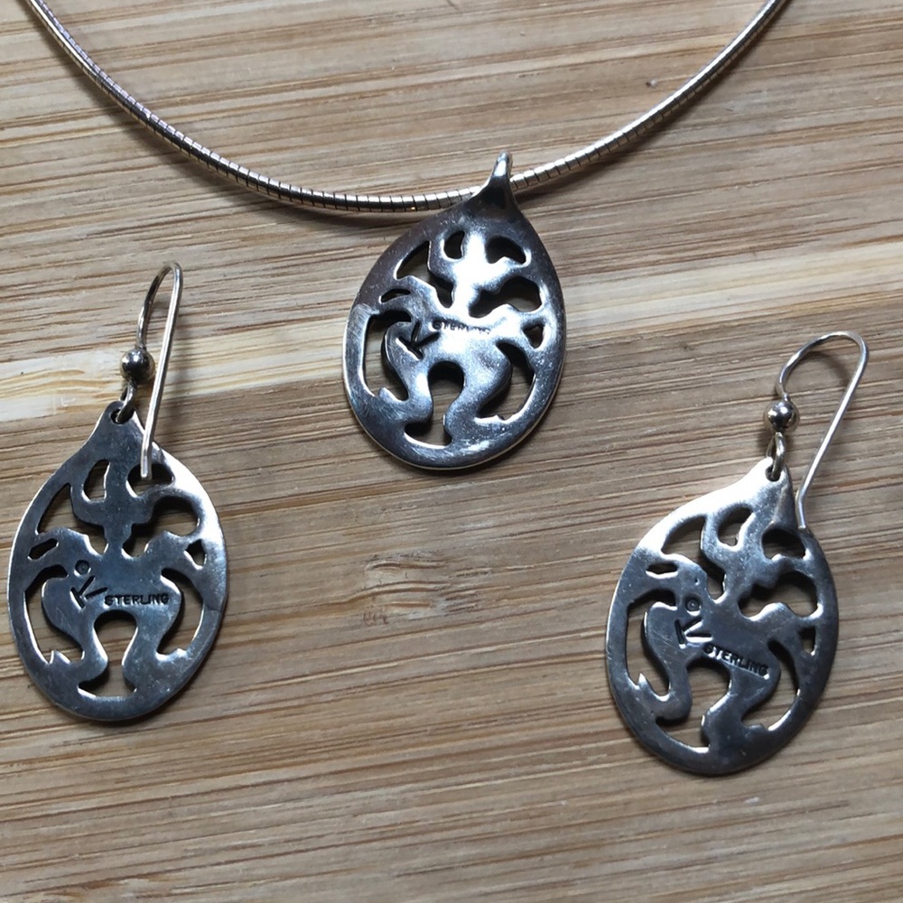 Georgeous sterling necklace set signed K